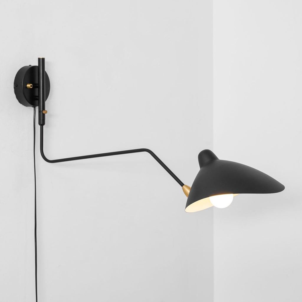 Adjustable Long Arm Metal Wall Sconce with Rotating Shade | Ventumra