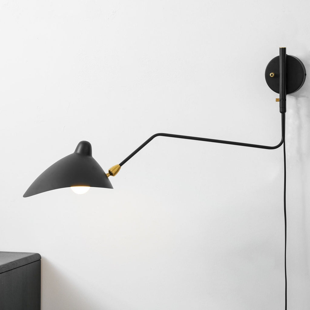 Adjustable Long Arm Metal Wall Sconce with Rotating Shade | Ventumra