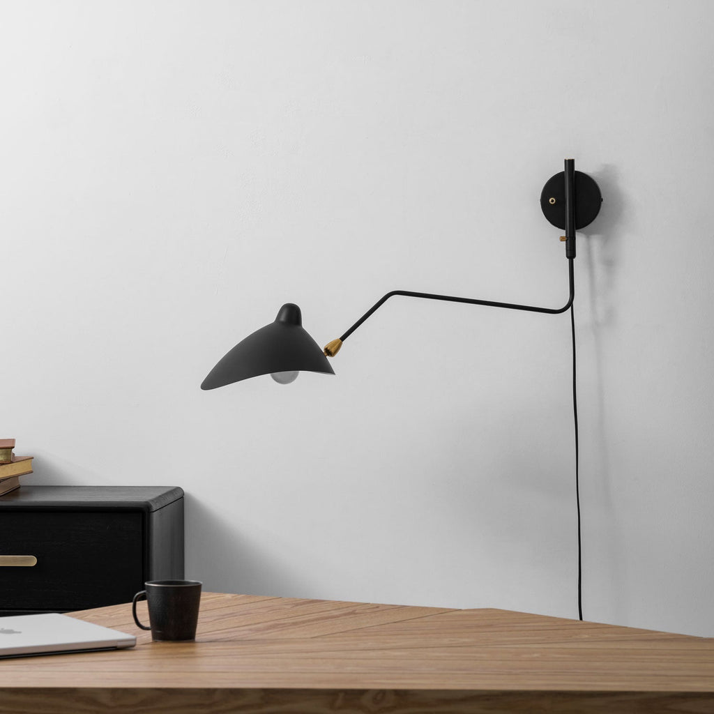 Adjustable Long Arm Metal Wall Sconce with Rotating Shade | Ventumra