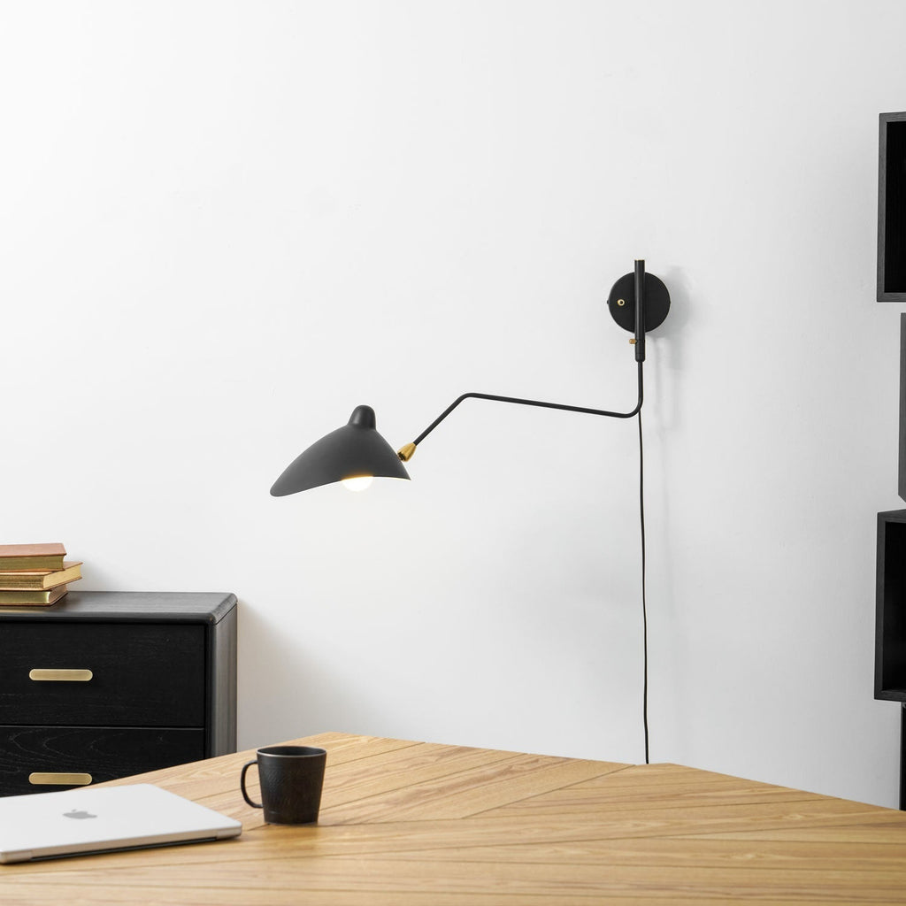 Adjustable Long Arm Metal Wall Sconce with Rotating Shade | Ventumra