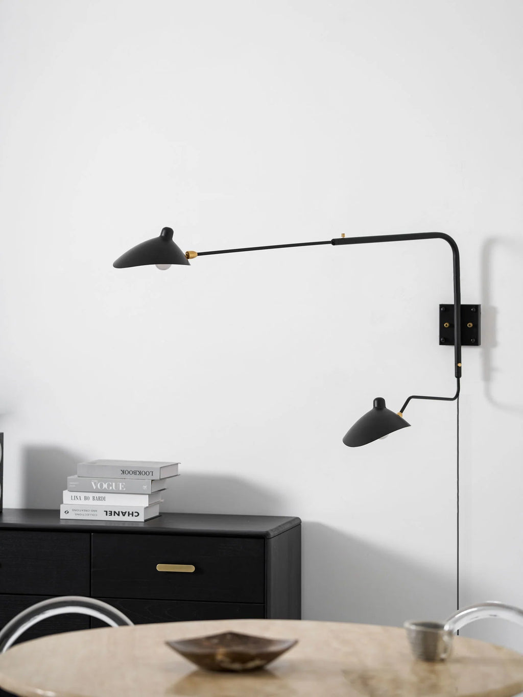 Adjustable Long Arm Metal Wall Sconce with Rotating Shade | Ventumra