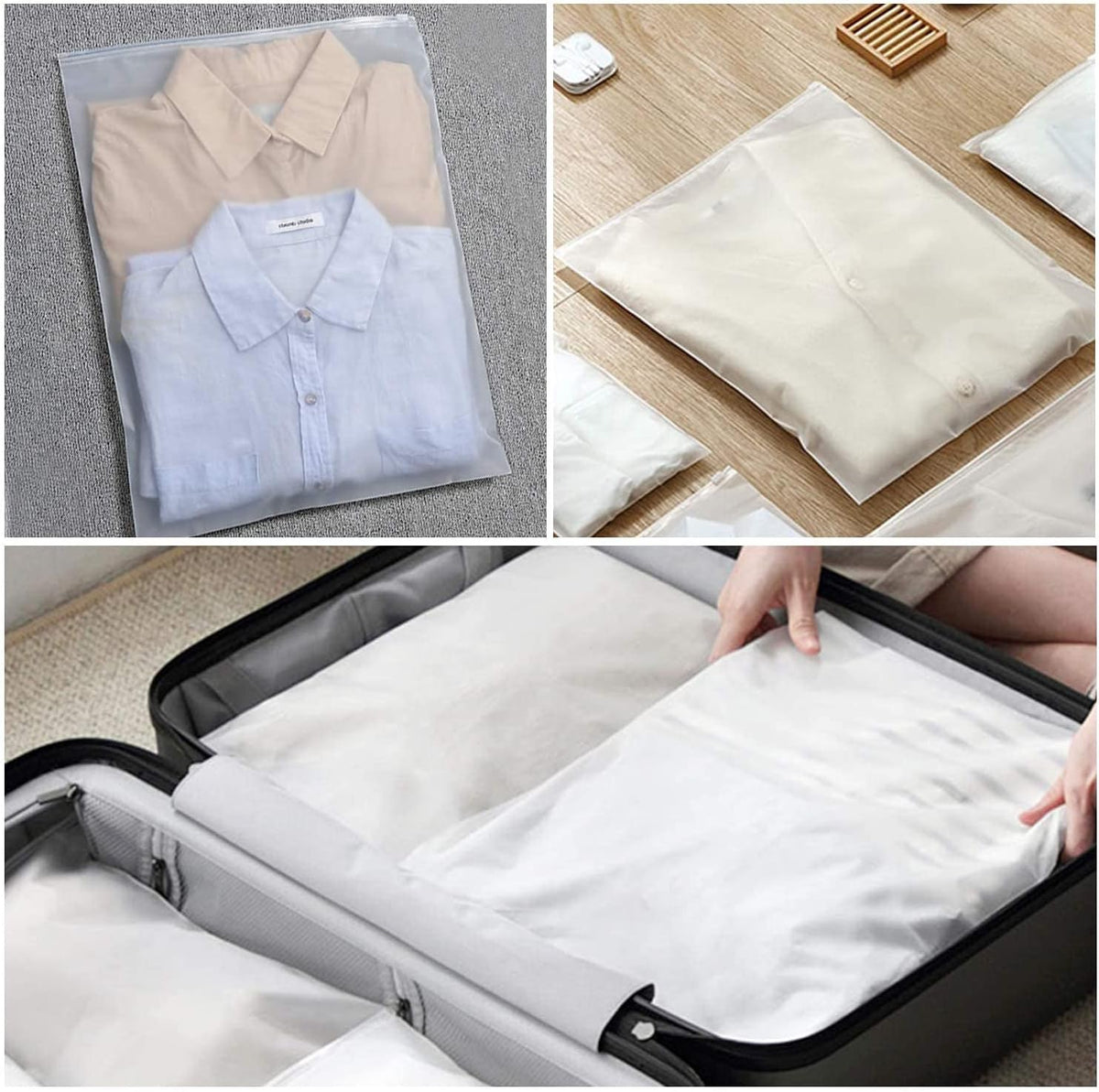 20-Pack Frosted EVA Zip Storage Bags With Ventilation Holes For Clothes And Accessories | Ventumra