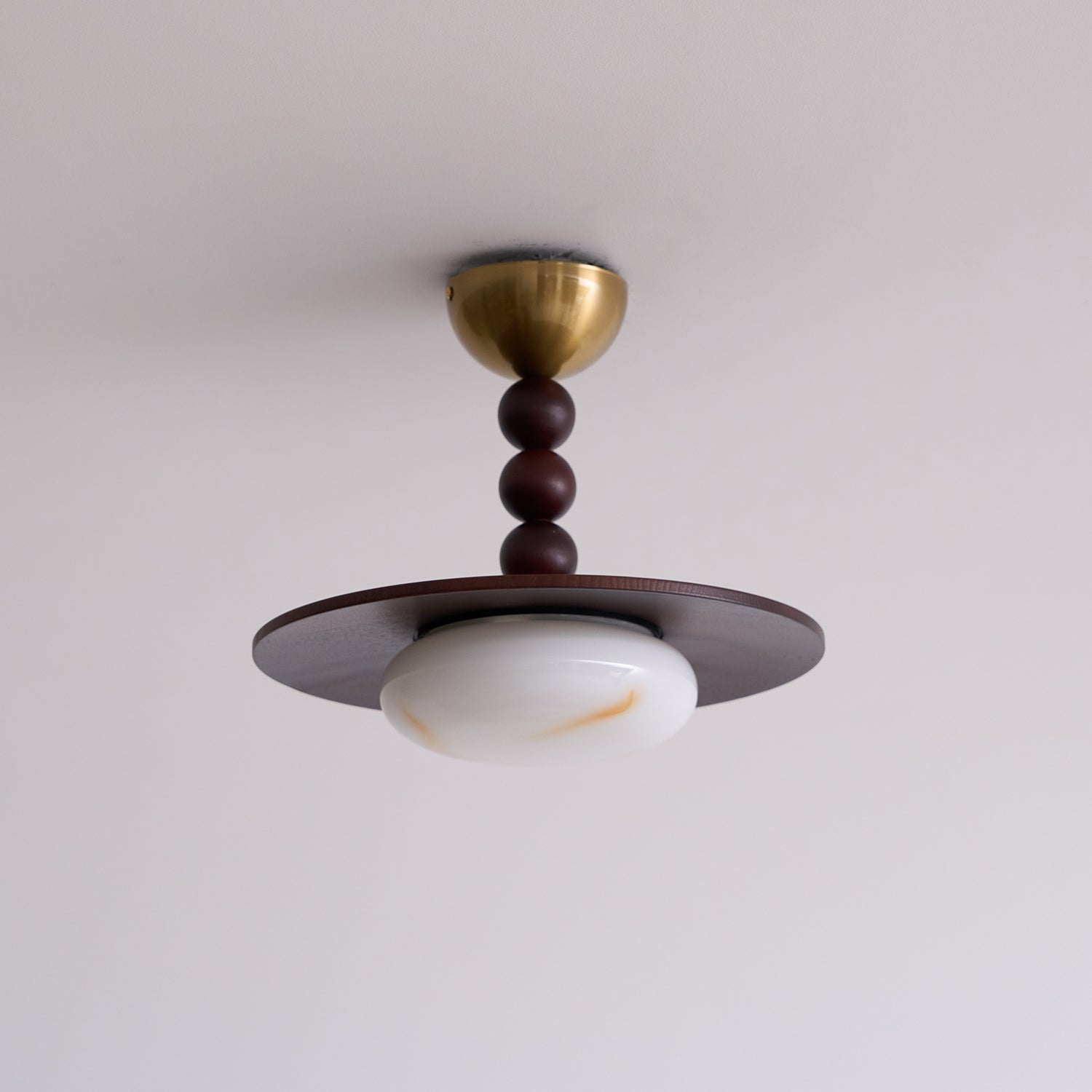 Muto Ceiling Light Walnut Color & White Imitation Alabaster | ventumra
