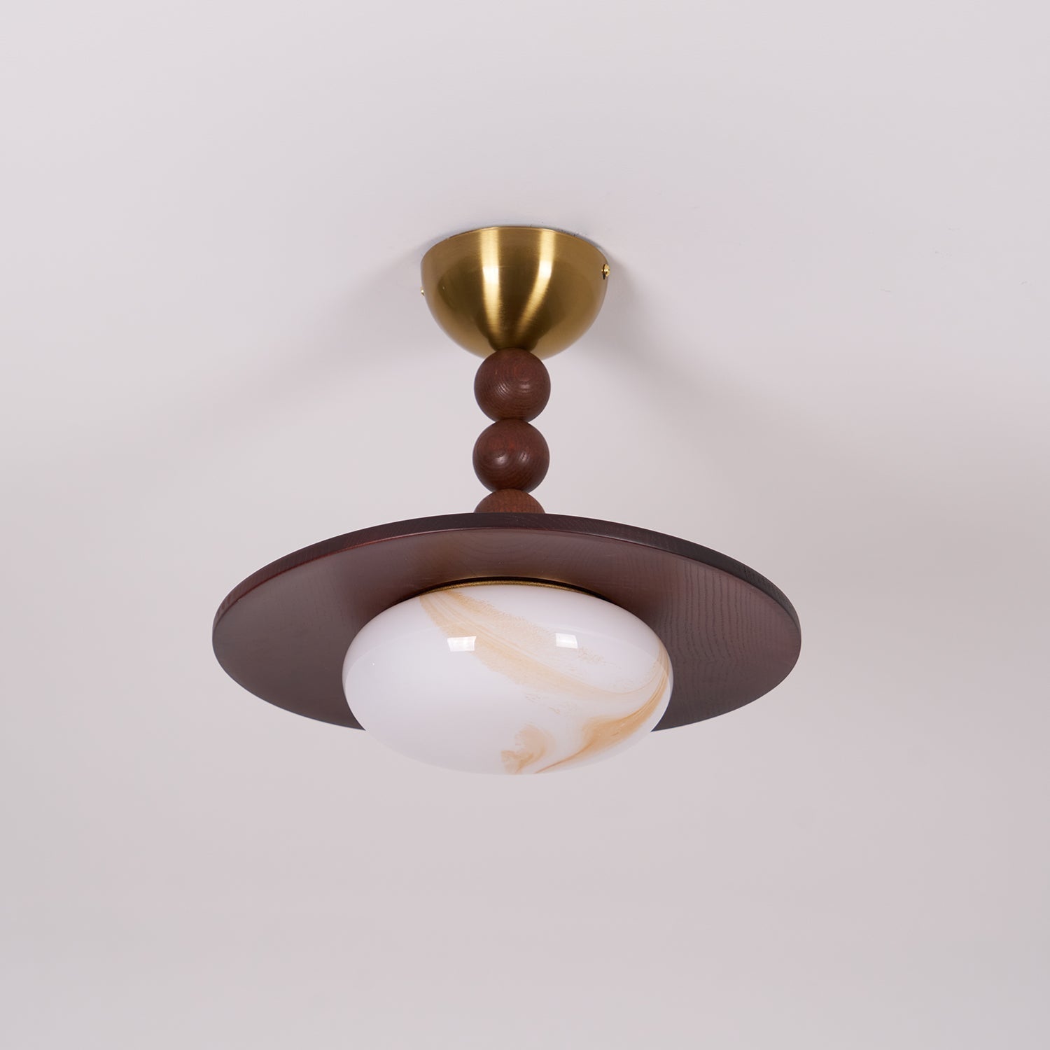 Muto Ceiling Light Walnut Color & White Imitation Alabaster | ventumra