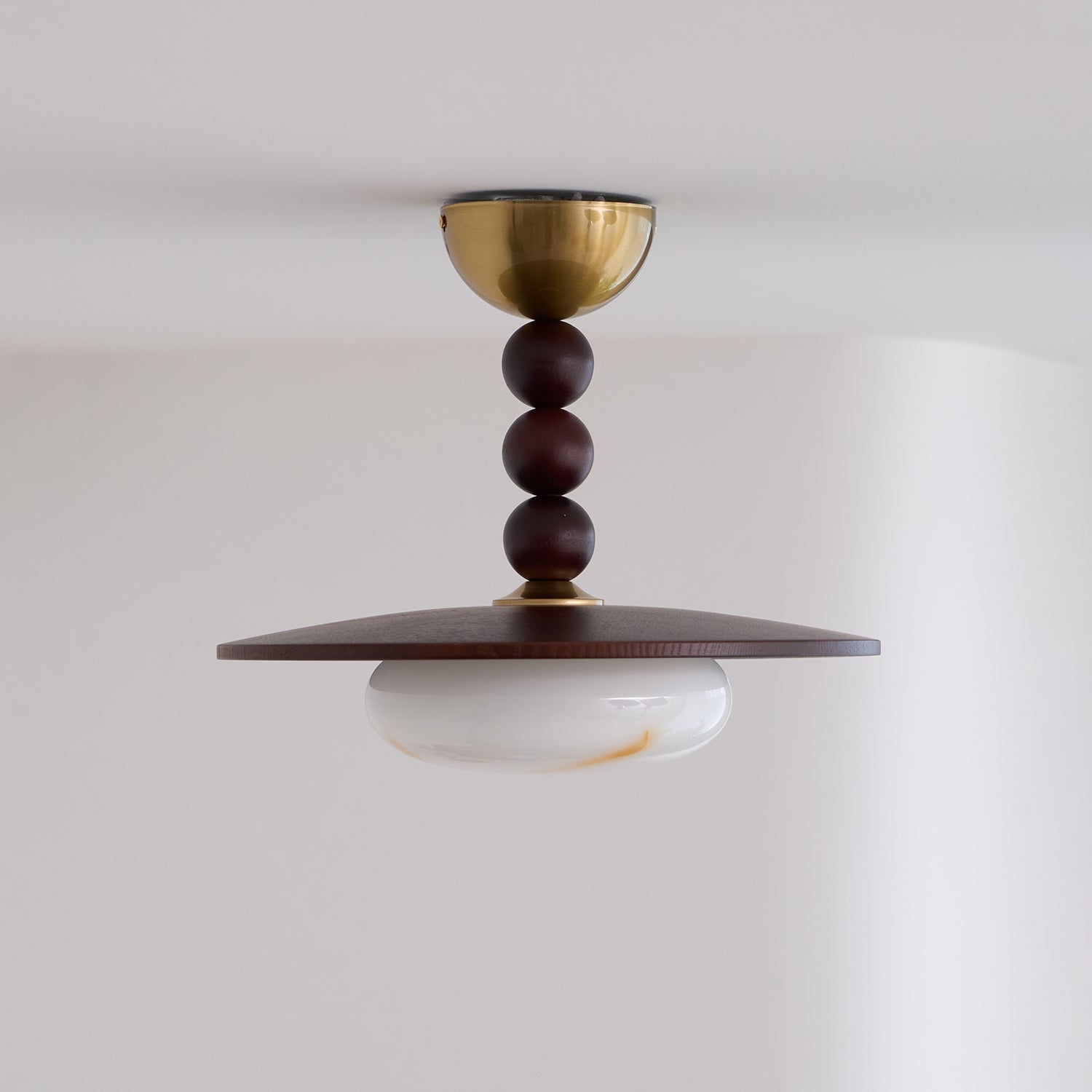 Muto Ceiling Light Walnut Color & White Imitation Alabaster | ventumra