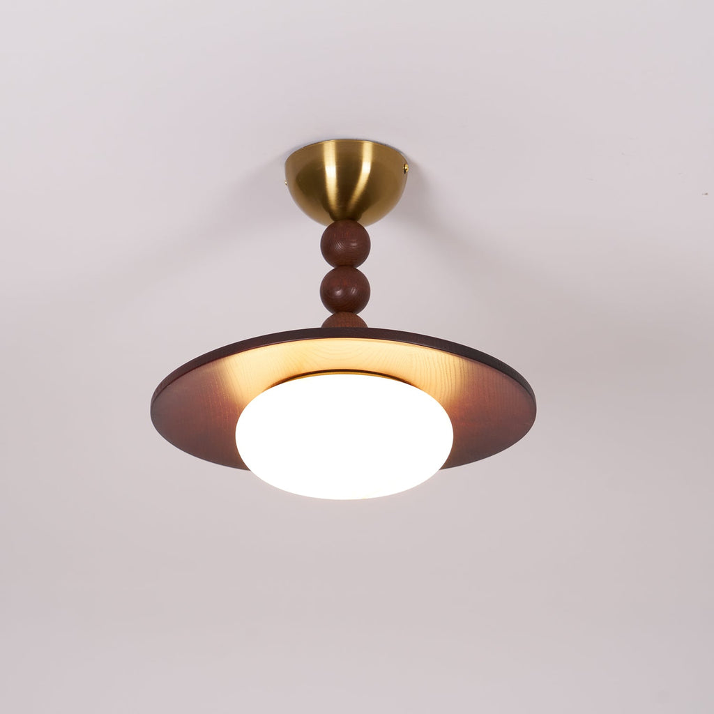 Muto Ceiling Light Walnut Color & White Imitation Alabaster | ventumra