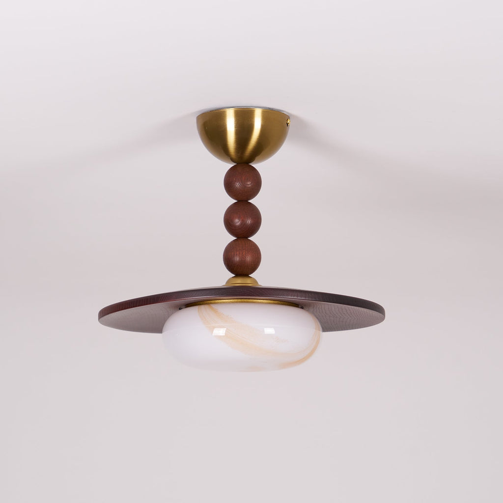 Muto Ceiling Light Walnut Color & White Imitation Alabaster | ventumra