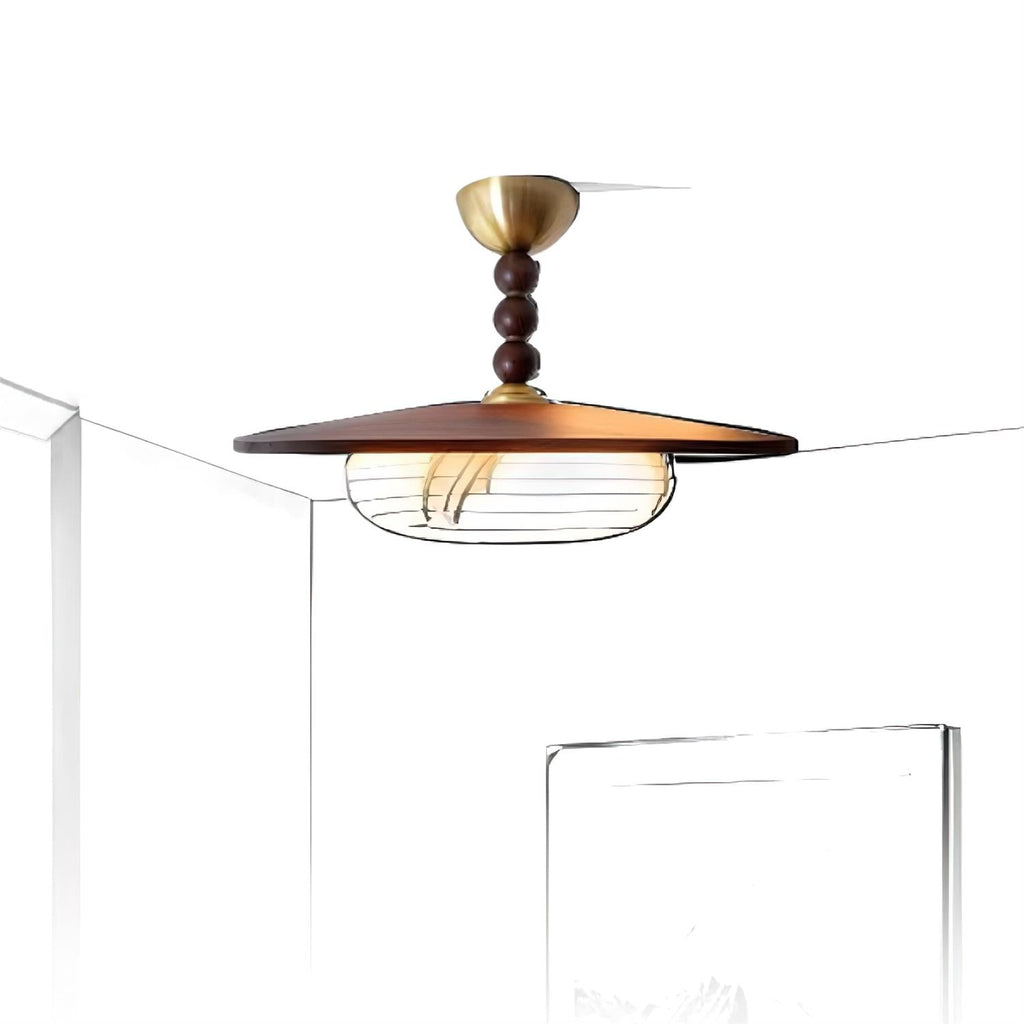 Muto Ceiling Light Walnut Color & White Imitation Alabaster | ventumra