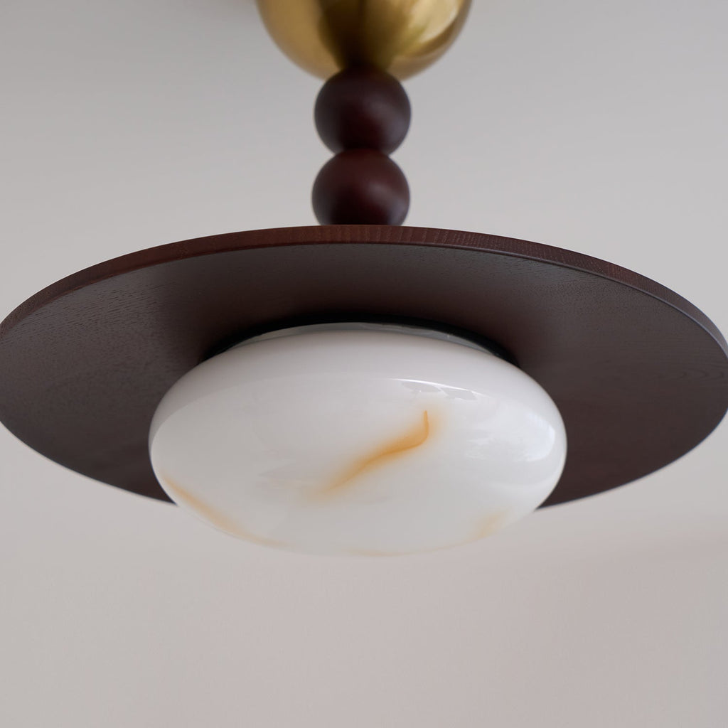 Muto Ceiling Light Walnut Color & White Imitation Alabaster | ventumra