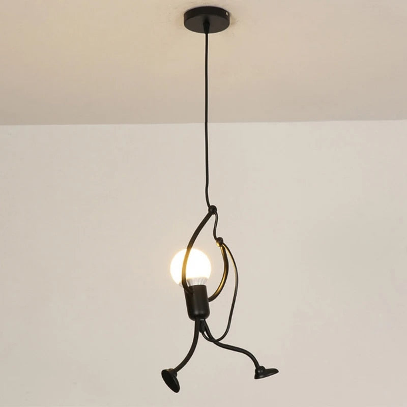 JoyGlimmer Doll Shaped Pendant Light Retro Style Decor