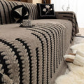 SnugGuard Plush Sofa Cover — Non-Slip Backing, Diamond-Stitch Surface