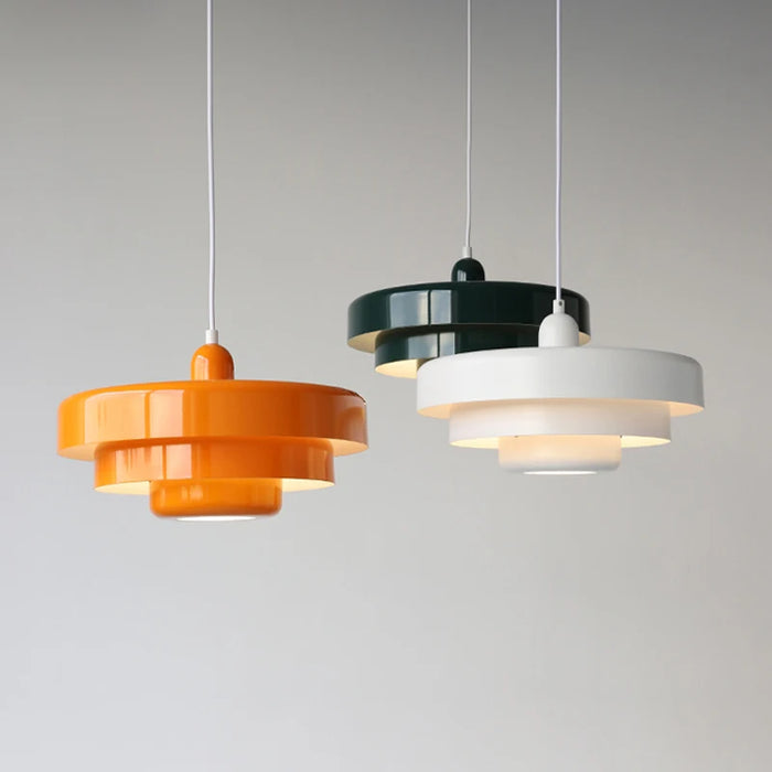 Ardena Nordic Layered Pendant Light in Green and Orange