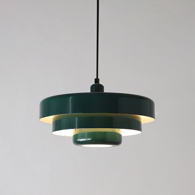 Ardena Nordic Layered Pendant Light in Green and Orange