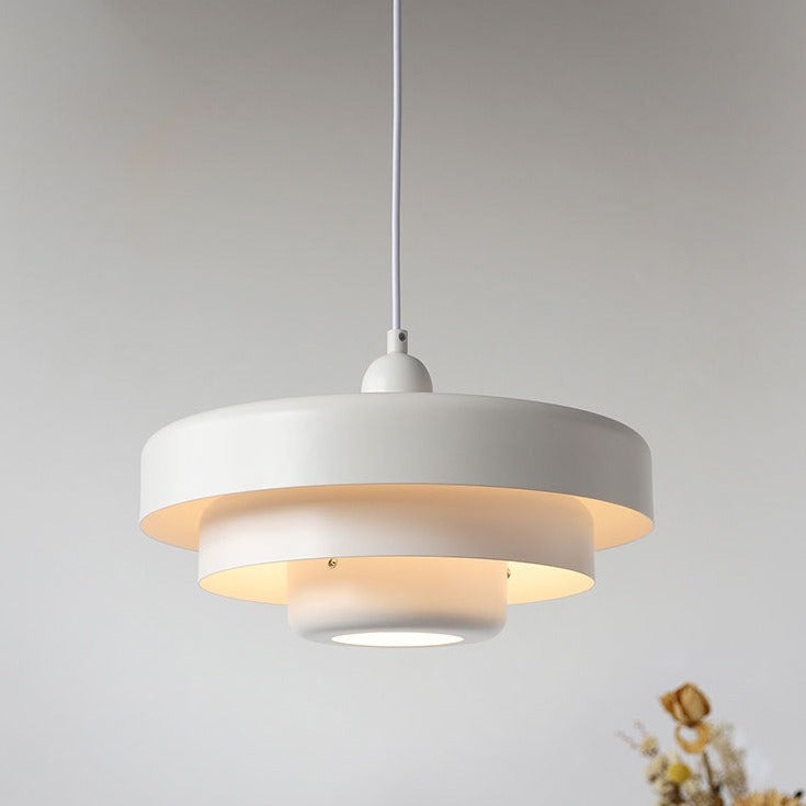 Ardena Nordic Layered Pendant Light in Green and Orange