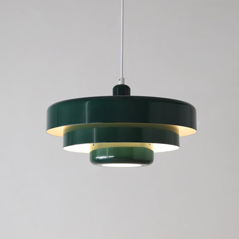 Ardena Nordic Layered Pendant Light in Green and Orange