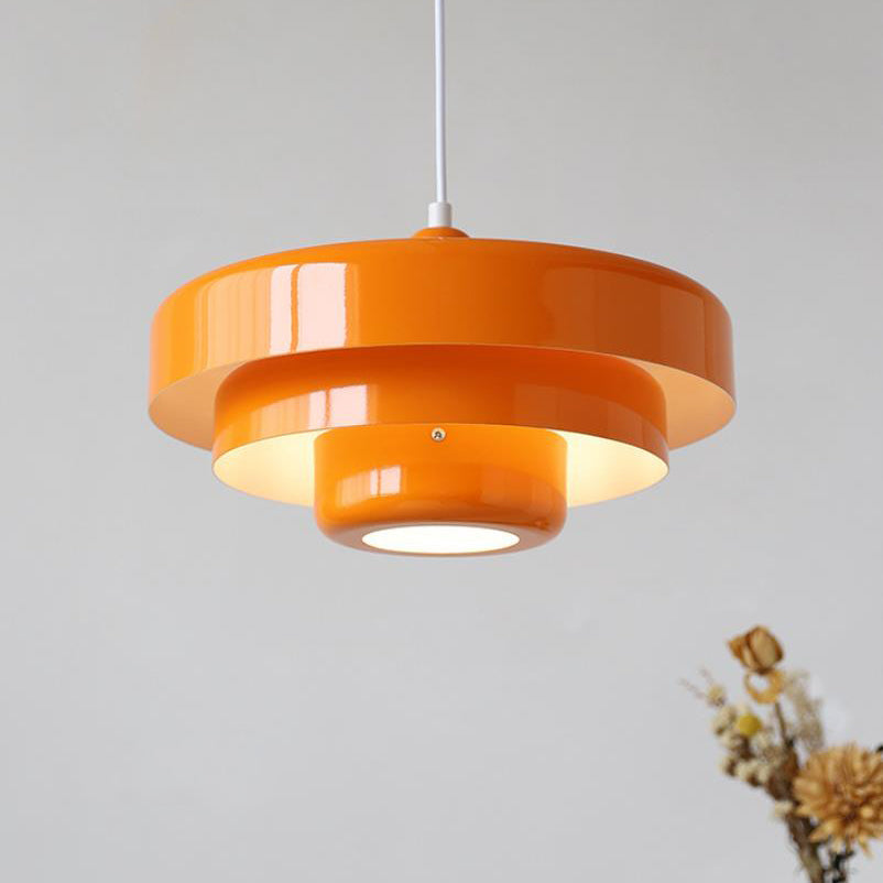 Ardena Nordic Layered Pendant Light in Green and Orange