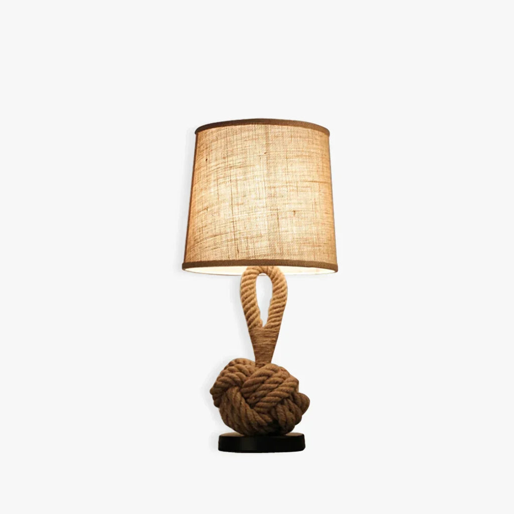 Jute Twine Desk Lamp Vintage Rope Table Light Home Office