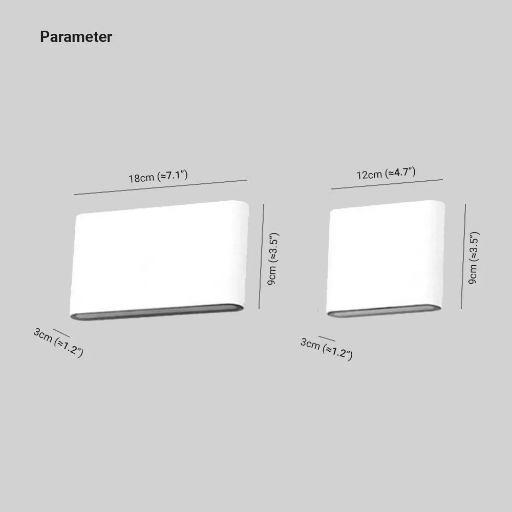 Bastro Modern Rectagulart Waterproof Outdoor Wall Lamp, Black/White | ventumra