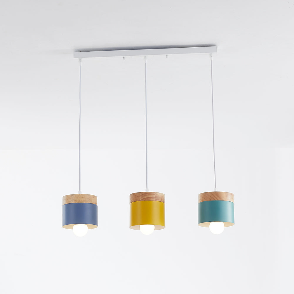 Valentina Modern Can Shape Metal/Wood Pendant Light | ventumra