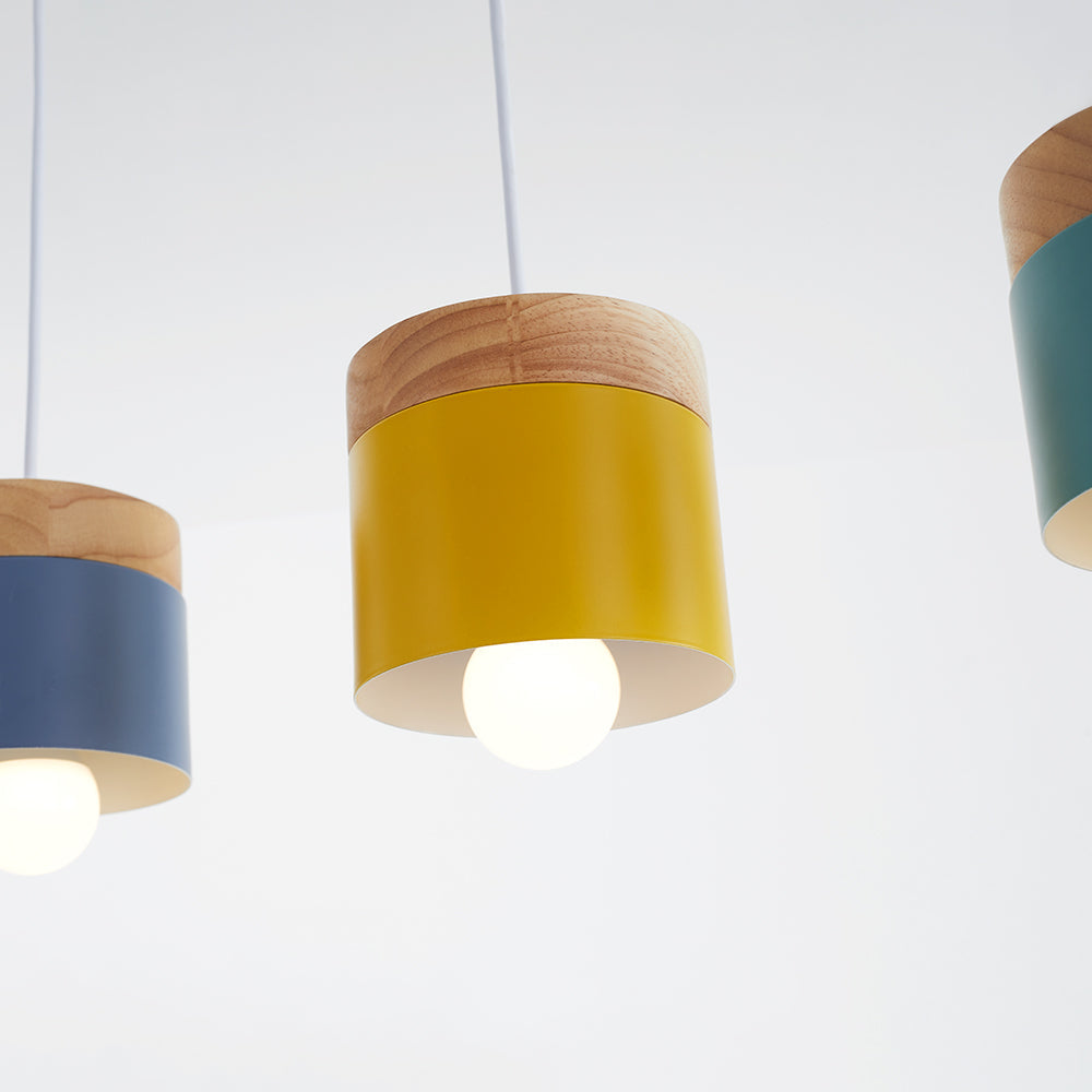 Valentina Modern Can Shape Metal/Wood Pendant Light | ventumra