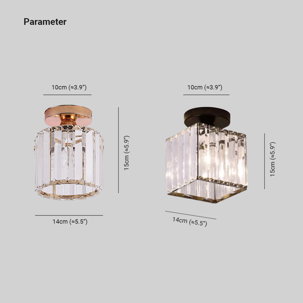 Stonel Modern Metal/Crystal Ceiling Light, 3 Colors | ventumra