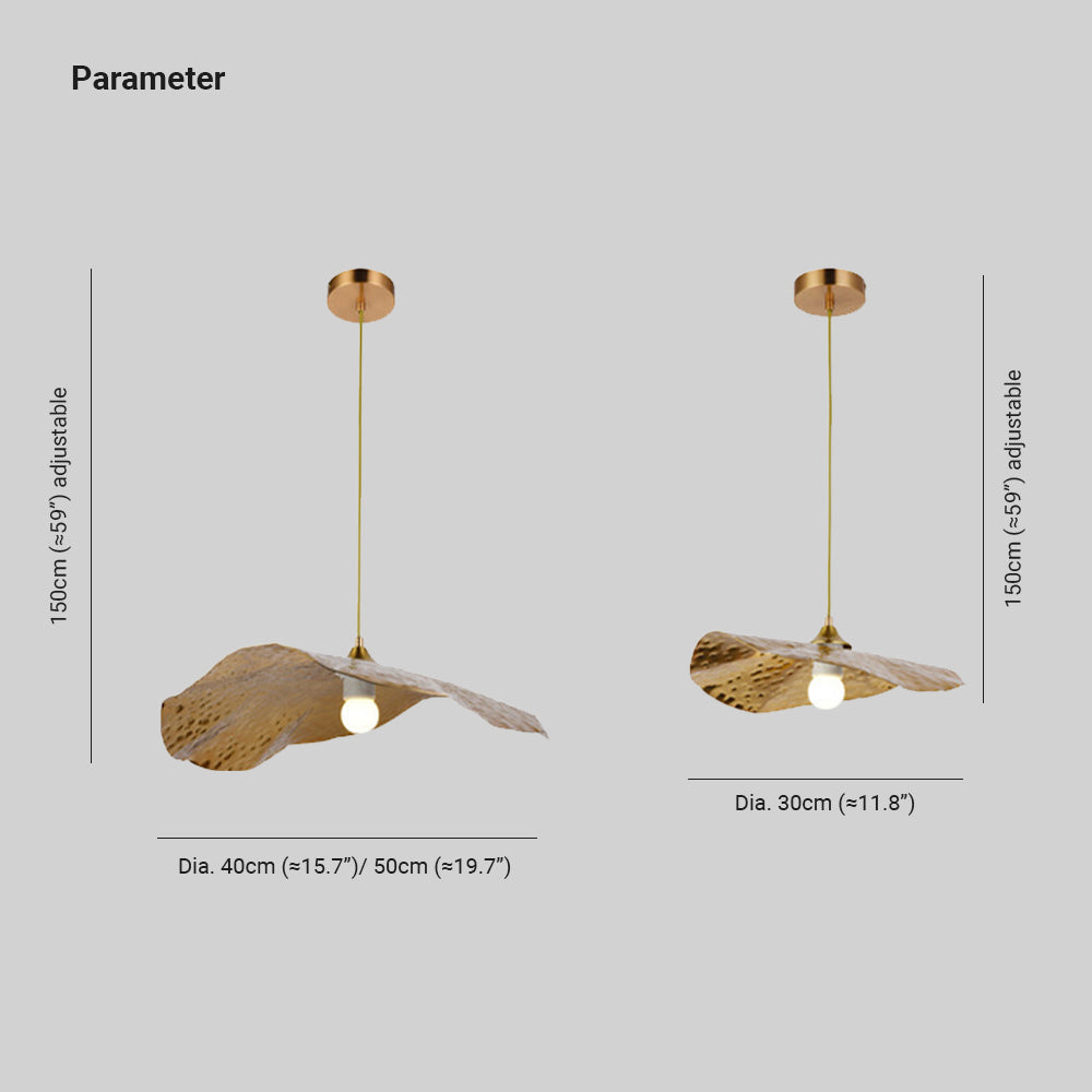 Arisha Natural Lotus Leaf Metal Pendant Light | ventumra