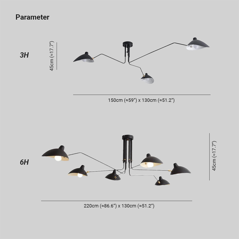Jaler Industry Three Arm Ceiling Light | ventumra
