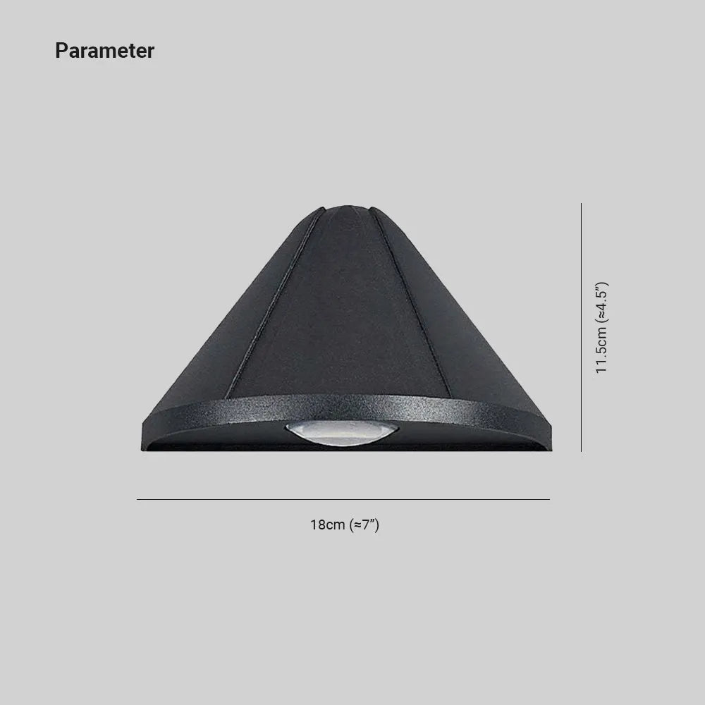 Ray Modern Cone Metal Outdoor Wall Lamp, Black | ventumra