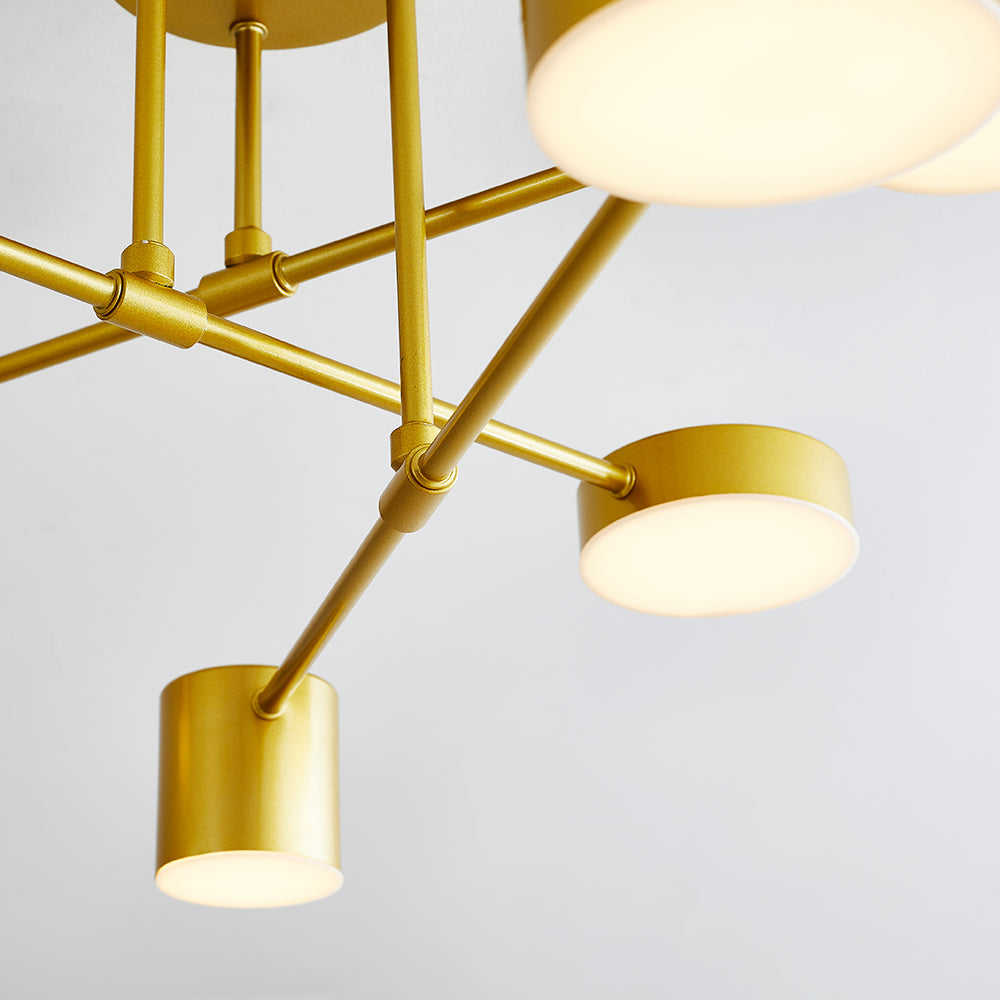 Quor LED Flush Ceiling Light, Black/White/Gold 6 Head | ventumra