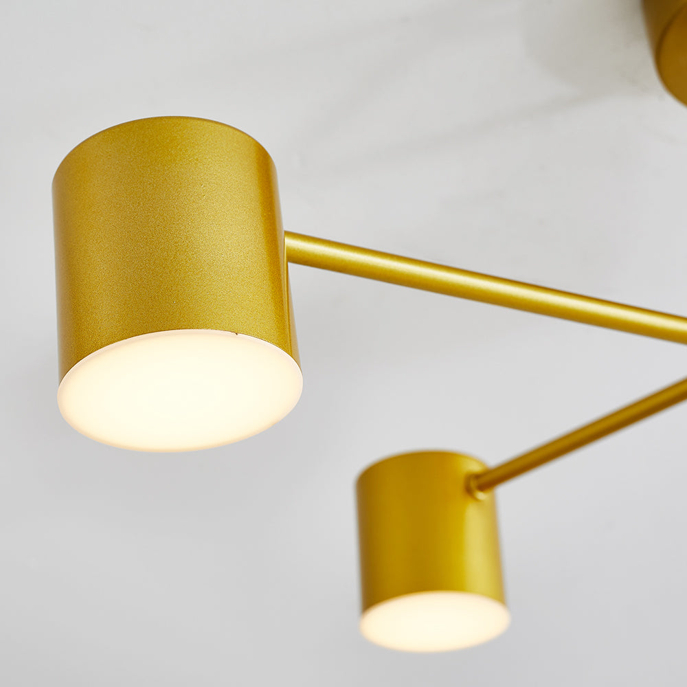 Quor LED Flush Ceiling Light, Black/White/Gold 6 Head | ventumra
