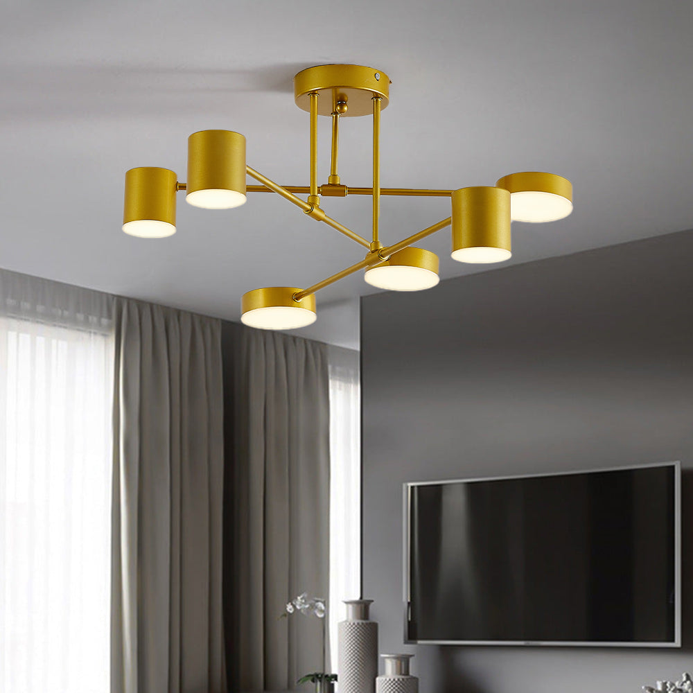 Quor LED Flush Ceiling Light, Black/White/Gold 6 Head | ventumra
