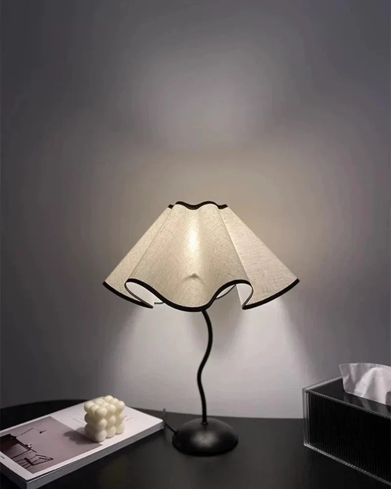 SylvaWave Table Lamp Handcrafted Wavy Desk Light Soft Glow