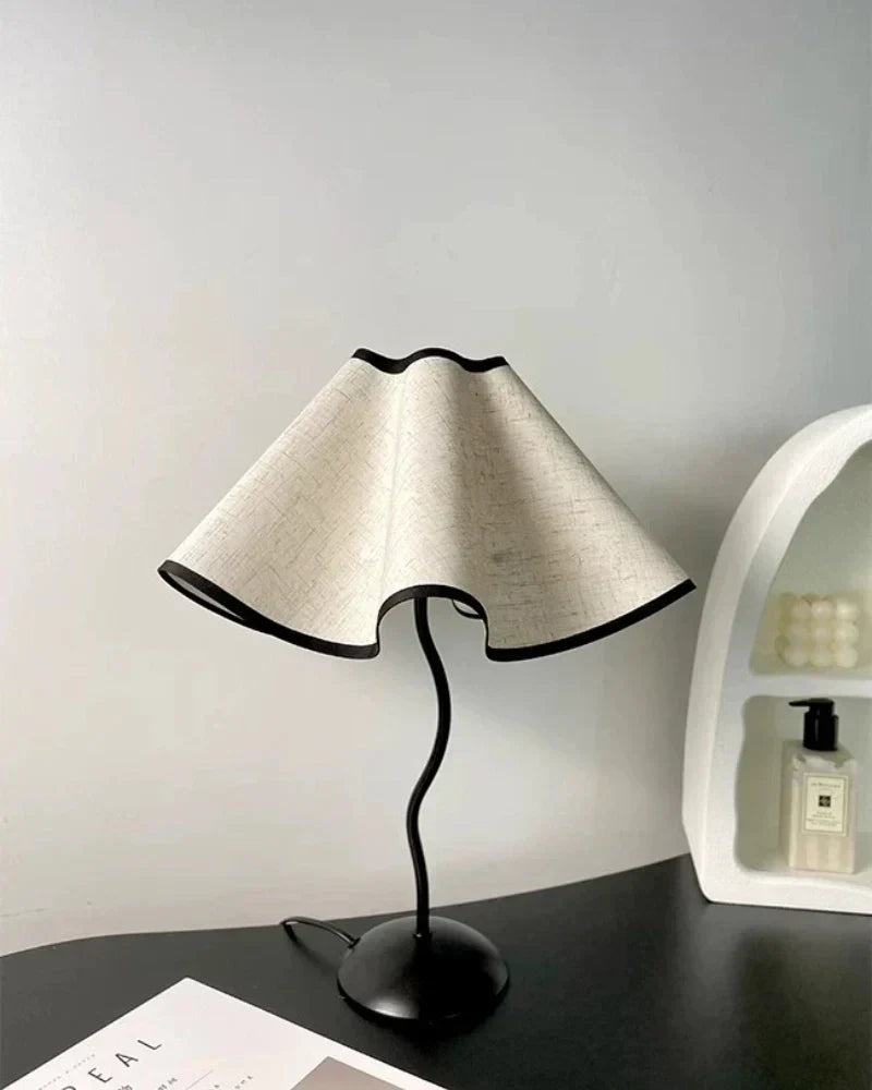 SylvaWave Table Lamp Handcrafted Wavy Desk Light Soft Glow
