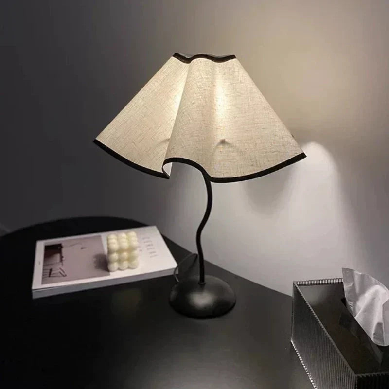SylvaWave Table Lamp Handcrafted Wavy Desk Light Soft Glow