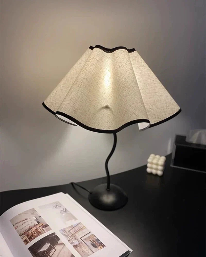 SylvaWave Table Lamp Handcrafted Wavy Desk Light Soft Glow