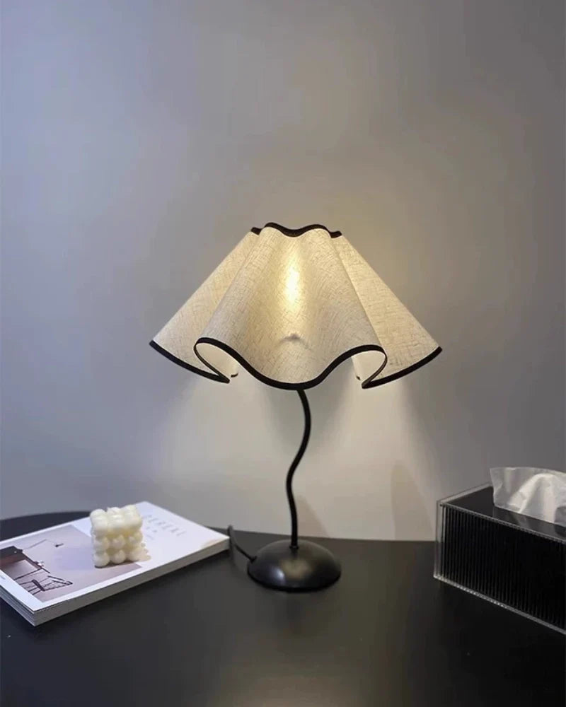 SylvaWave Table Lamp Handcrafted Wavy Desk Light Soft Glow