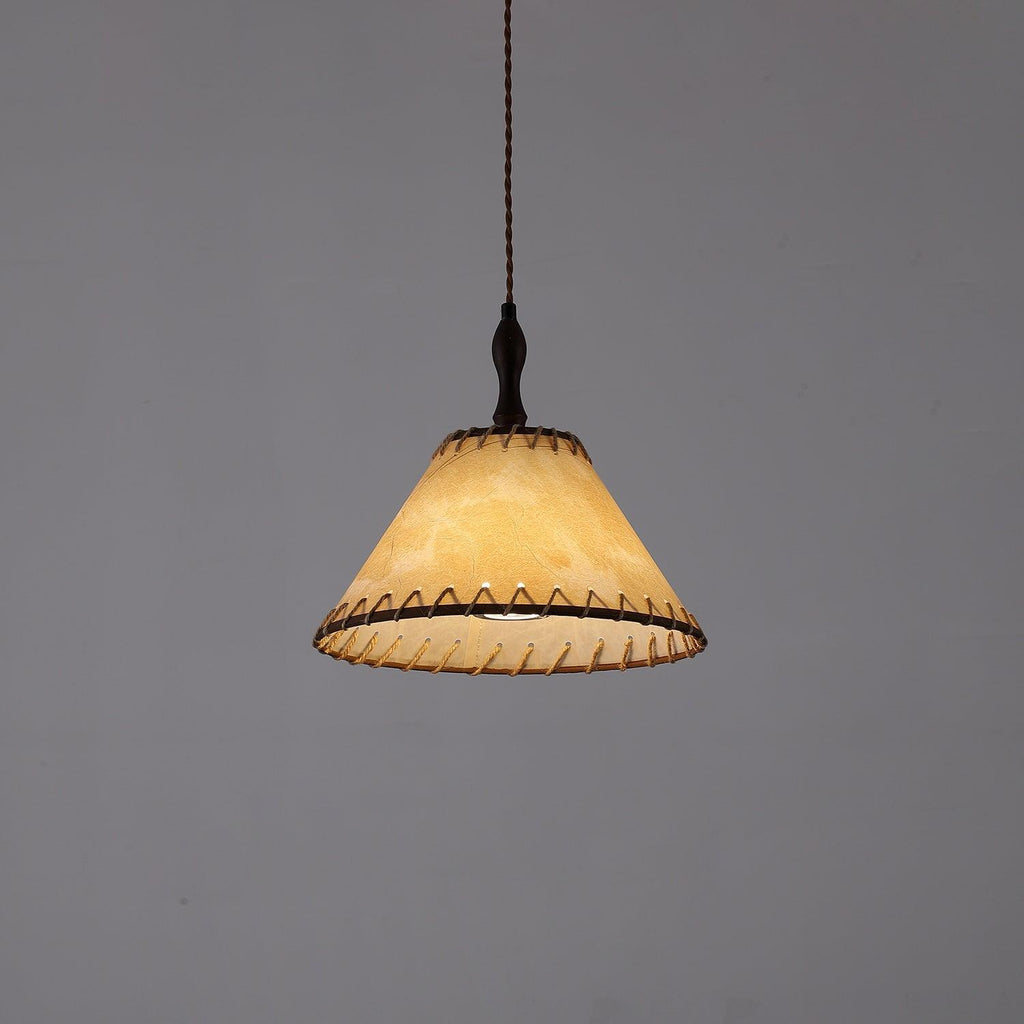 TerraWeave Wood and Fabric Pendant Light for Natural Elegance