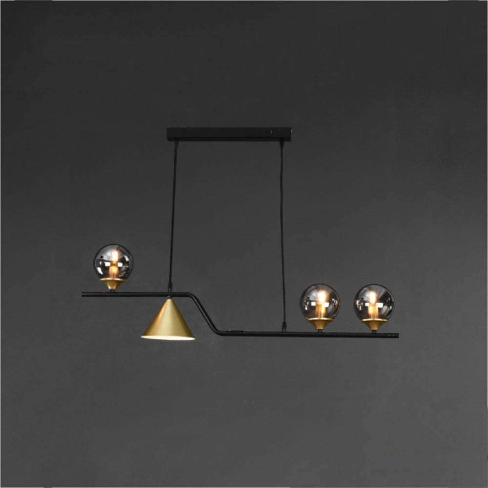 Arisha Modern LED Pendant Light Black/Gold Glass Living Room/Bedroom | ventumra