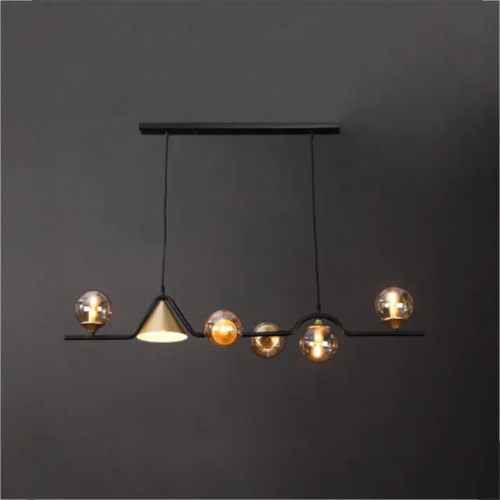 Arisha Modern LED Pendant Light Black/Gold Glass Living Room/Bedroom | ventumra