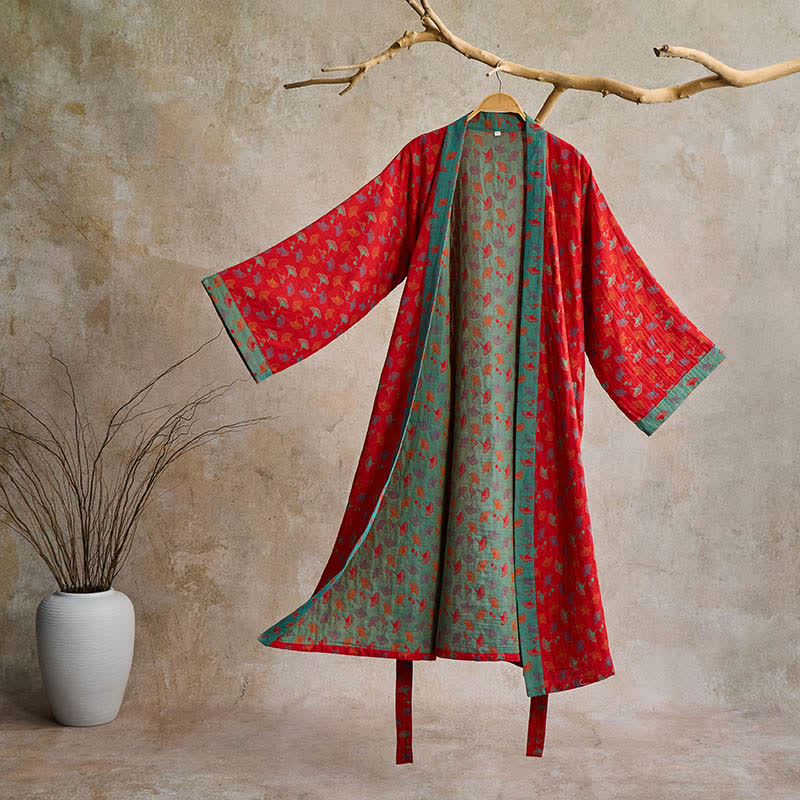 AeroLuma vändbar kimono-badrock — lätt omlottmodell i ekologisk bomull