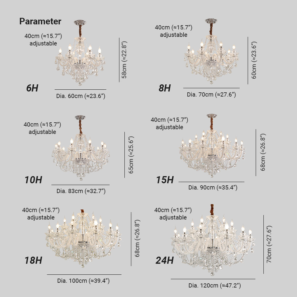 Silva Chandelier  French Crystal Living Room Dining Room | ventumra