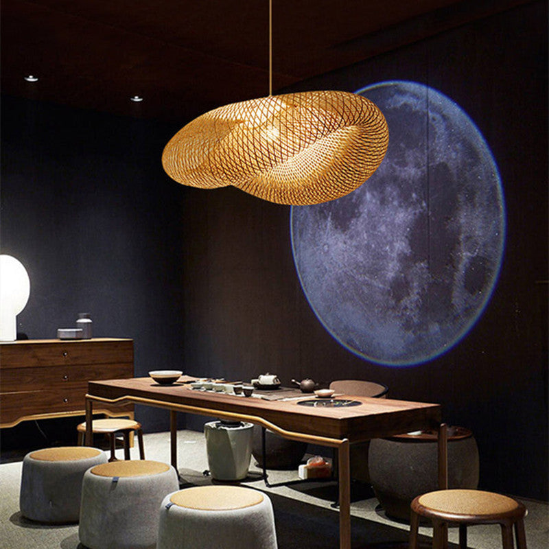 SylvaLume Bamboo LED Pendant Light With Warm Glow Handmade and Sustainable