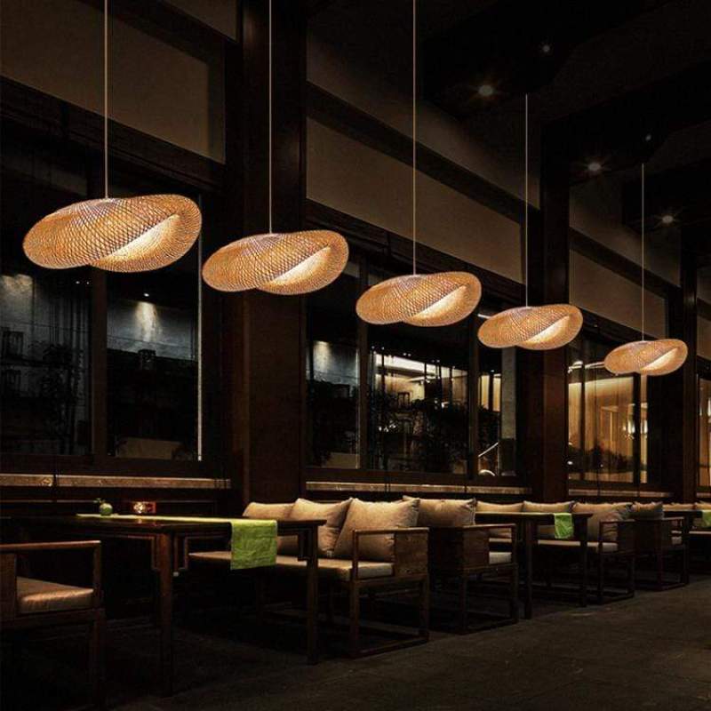 SylvaLume Bamboo LED Pendant Light With Warm Glow Handmade and Sustainable