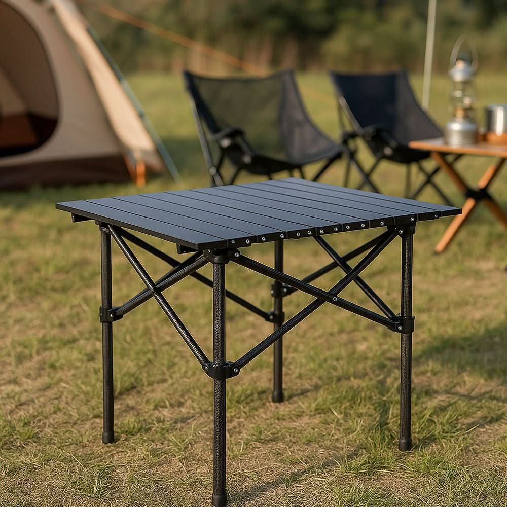 SummitFlex Foldable Camping Table — Reinforced X Frame, Heat Resistant Surface