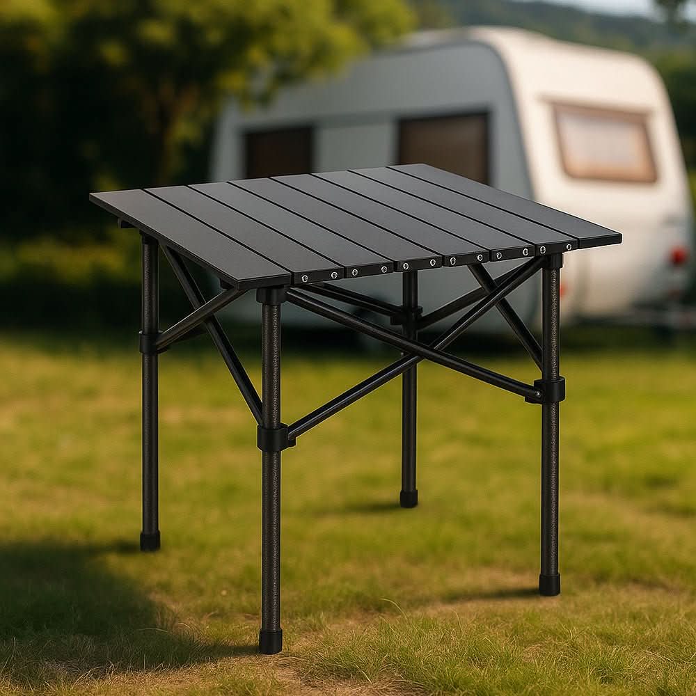SummitFlex Foldable Camping Table — Reinforced X Frame, Heat Resistant Surface