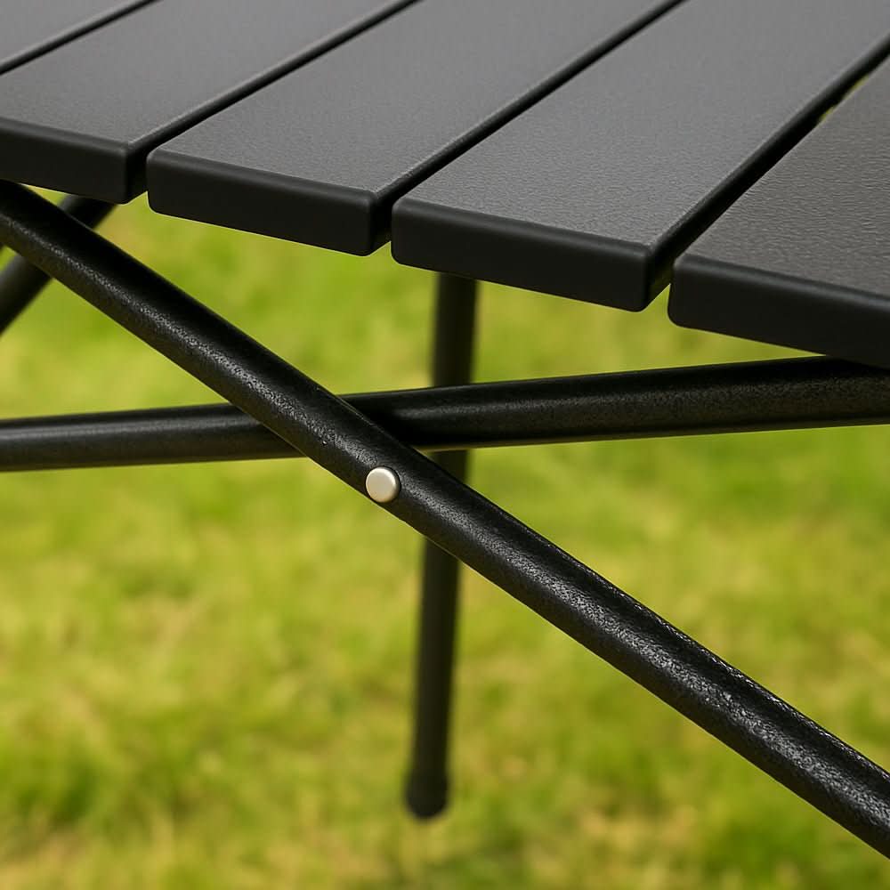 SummitFlex Foldable Camping Table — Reinforced X Frame, Heat Resistant Surface