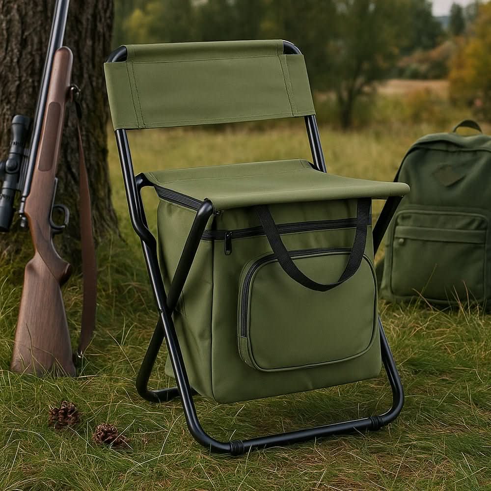 ChillCamp Portable Folding Chair — Backrest and Integrated Cool Bag