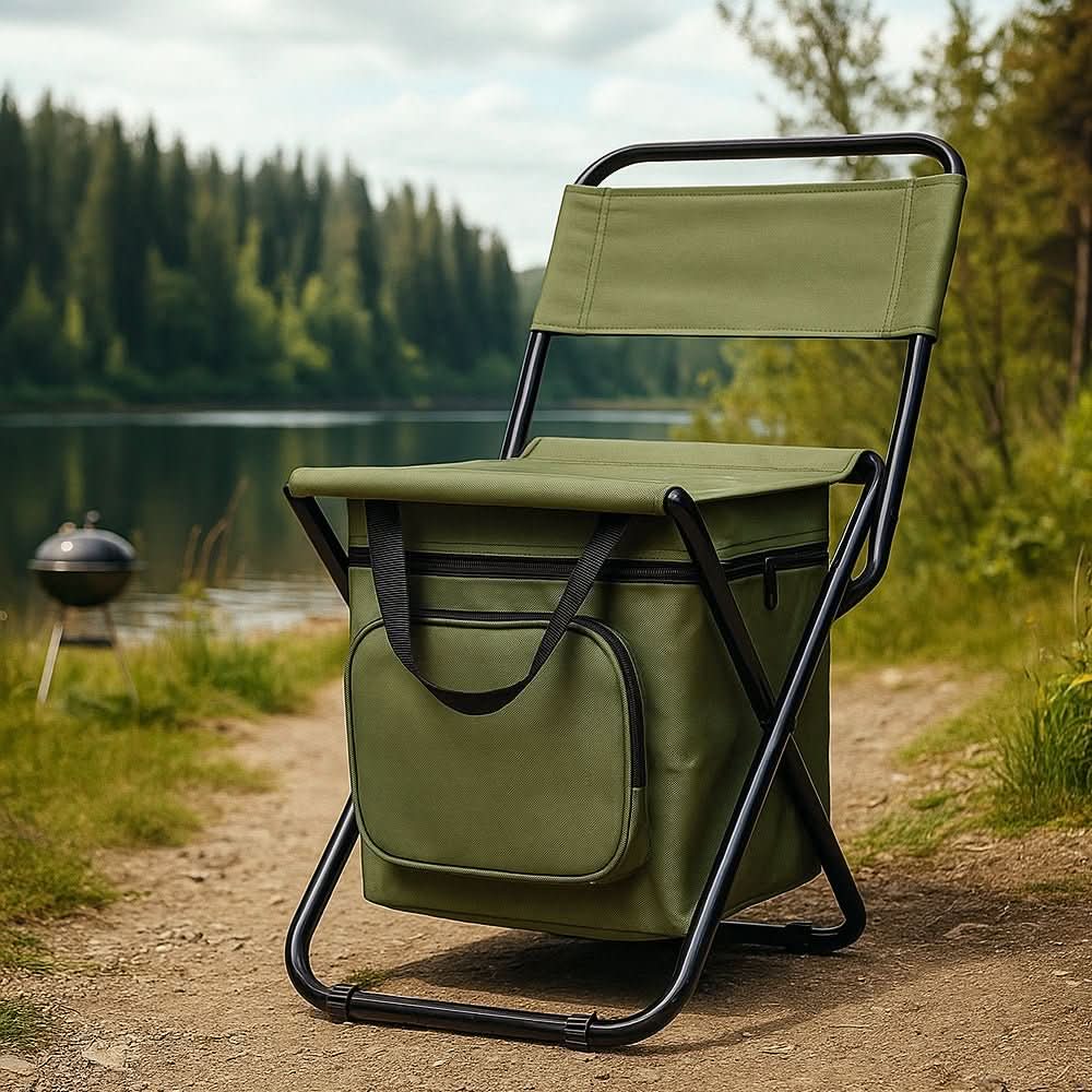 ChillCamp Portable Folding Chair — Backrest and Integrated Cool Bag