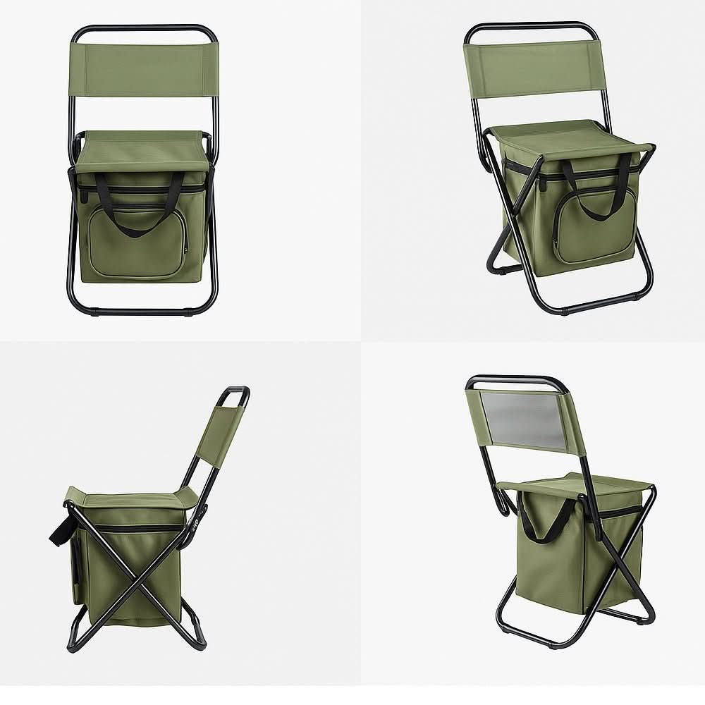 ChillCamp Portable Folding Chair — Backrest and Integrated Cool Bag
