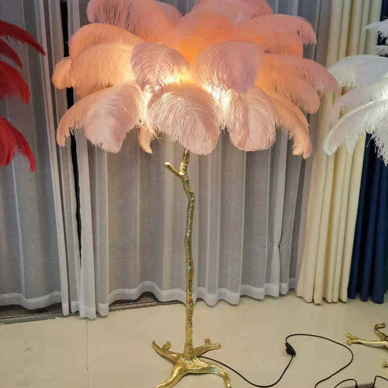 O'Moore Nordic Luxury Unique Ostrich Feather Floor Lamp/Table Lamp | ventumra